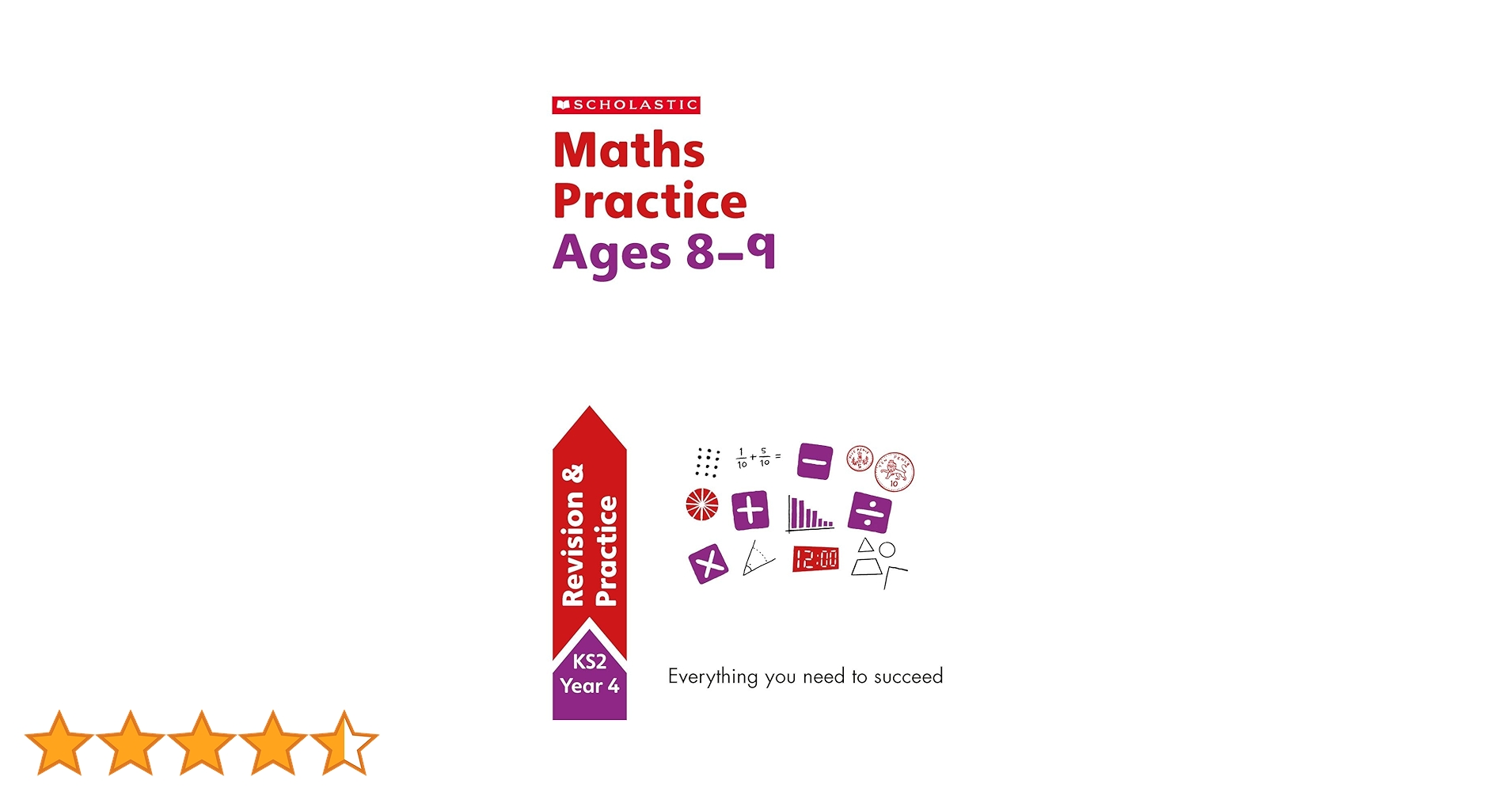 Maths practice book for ages 8-9 (Year 4). Perfect for Home